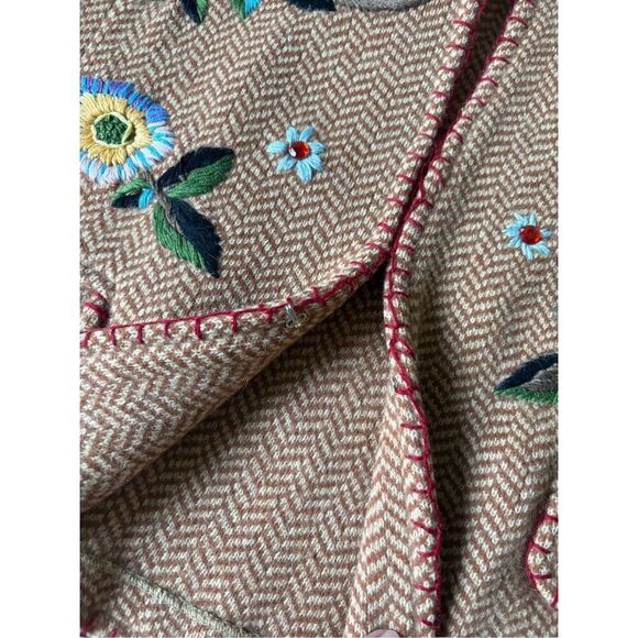 Soft Surroundings Embroidered Jewel Beaded Lambswool Angora Blazer Cardigan Size - Picture 9 of 11
